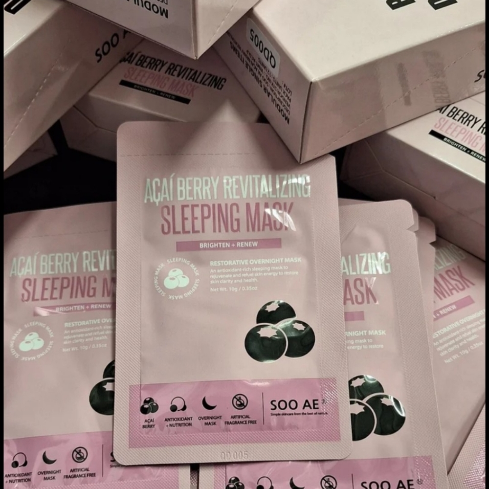 144 Masks -Soo AE Acai Berry Sleeping Mask 0.35 oz Nourishing Brightening